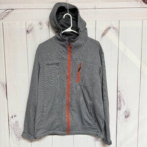 Free Country Men's Full Zip Hooded Fleece Jacket Medium Gray EUC